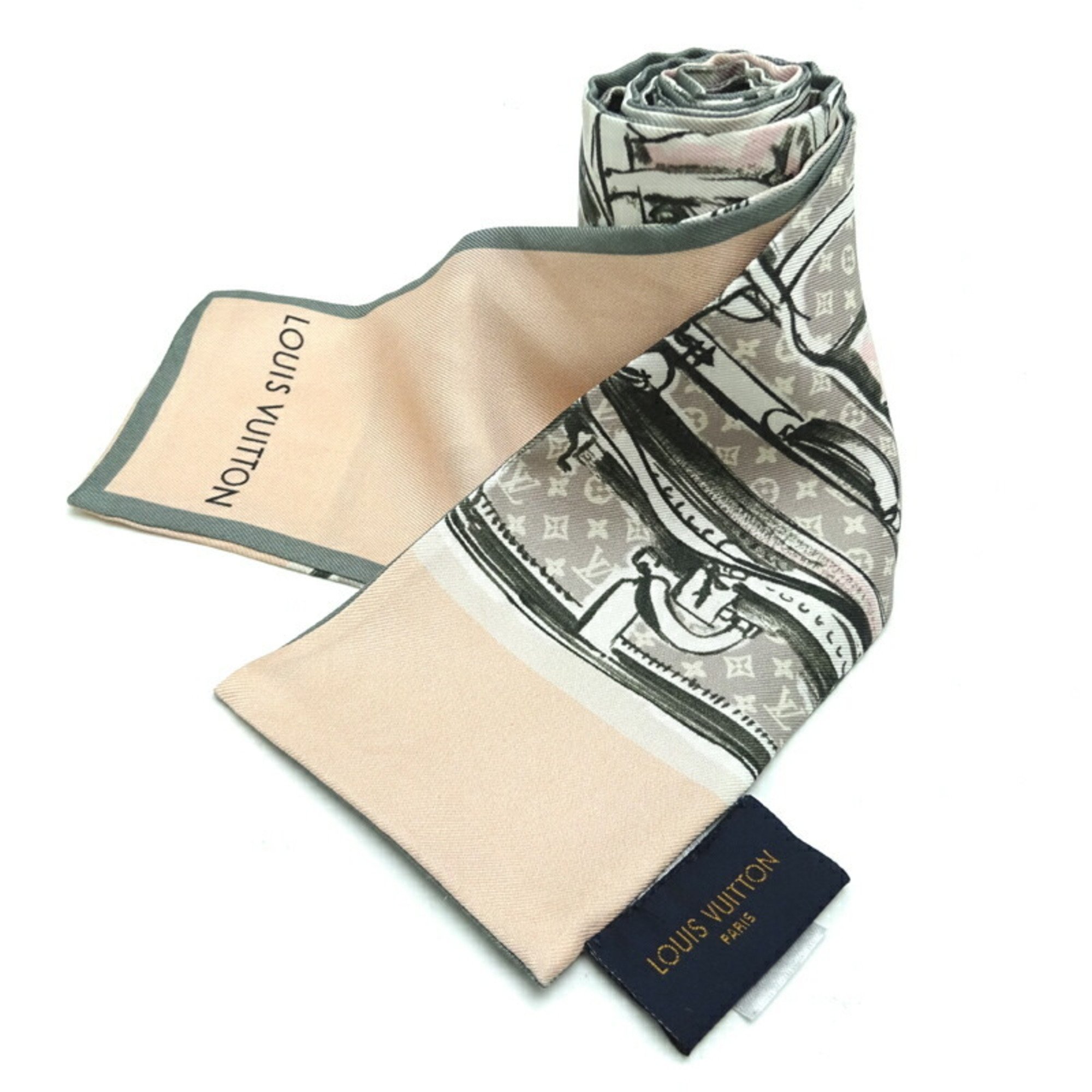 Louis Vuitton Banton Trunk Women's Scarf Muffler M73965 100% Silk Multi